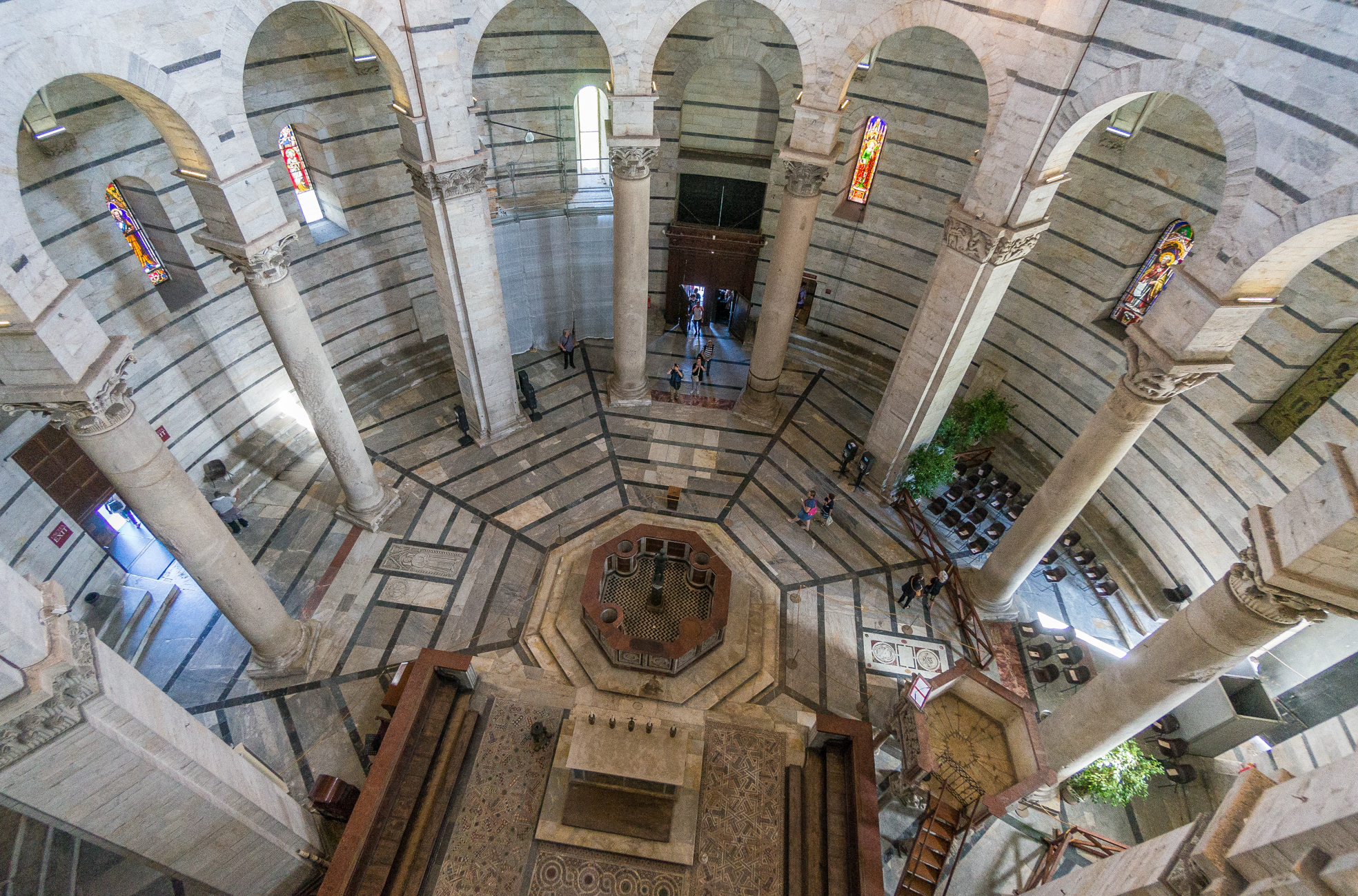 Interior of the 12th-14th-century Battistero di San Giovanni (Baptistery of Saint John) in Pisa, Italy | Photo by Mike Hudak