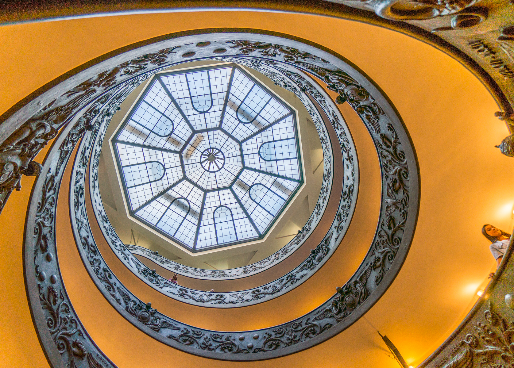 Skylight above the Bramante Staircase at the Musei Vaticani (Vatican Museums)  | Photo by Mike Hudak