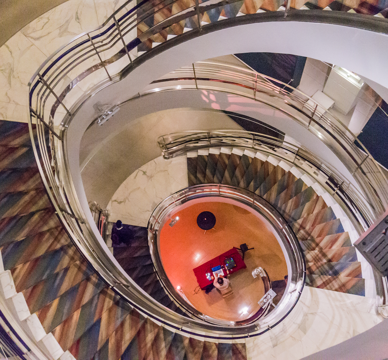 Spiral staircase at the Rubin Museum of Art, New York, NY | Photo by Mike Hudak